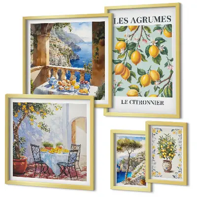 Citrus inspirations Provence wall art set of 5 pieces
