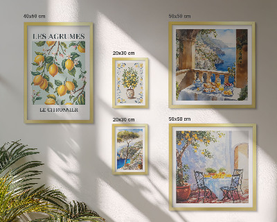 Set of 5 wall art pieces Citrus inspirations Provence