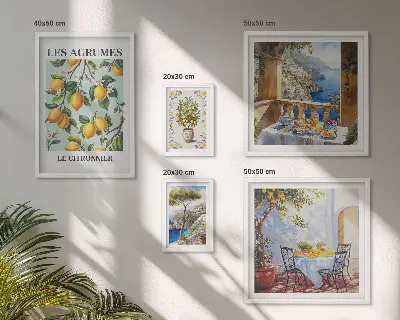 Citrus inspirations Provence wall art set of 5 pieces