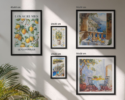 Set of 5 wall art pieces Citrus inspirations Provence