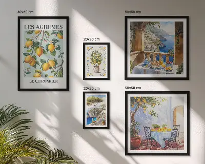 Citrus inspirations Provence wall art set of 5 pieces