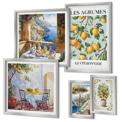 Citrus inspirations Provence wall art set of 5 pieces