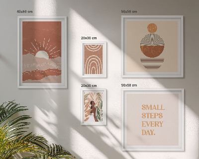 Set of 5 wall art pieces Boho style nature positive slogans