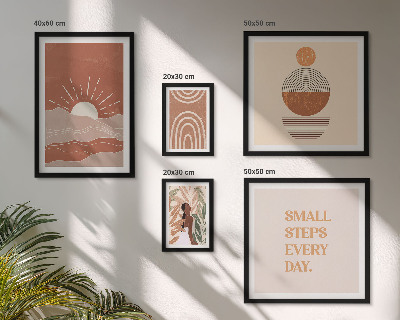 Set of 5 wall art pieces Boho style nature positive slogans