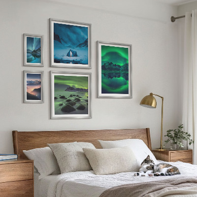 Gallery wall Winter landscapes of the aurora mountains