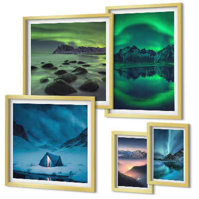 Gallery wall Winter landscapes of the aurora mountains