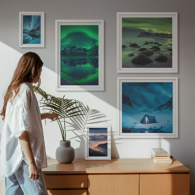 Gallery wall Winter landscapes of the aurora mountains