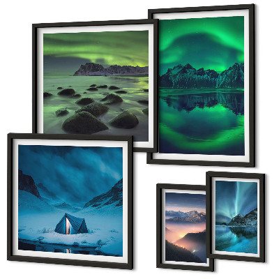 Gallery wall Winter landscapes of the aurora mountains