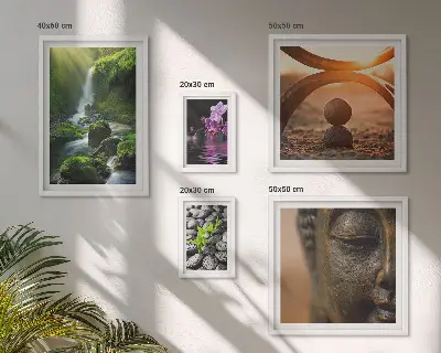 Framed photo set minimalistic nature harmony design