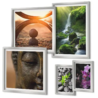 Framed photo set minimalistic nature harmony design