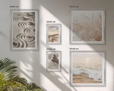 Set of 5 wall art pieces featuring relaxing nature landscapes