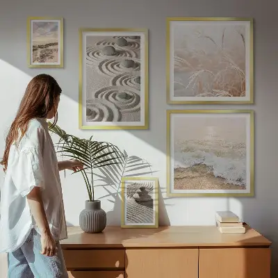 Set of 5 wall art pieces featuring relaxing nature landscapes