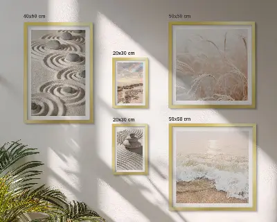 Set of 5 wall art pieces featuring relaxing nature landscapes