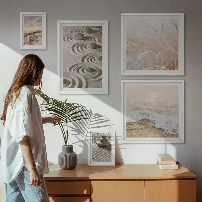 Set of 5 wall art pieces featuring relaxing nature landscapes