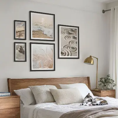 Set of 5 wall art pieces featuring relaxing nature landscapes
