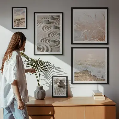 Set of 5 wall art pieces featuring relaxing nature landscapes