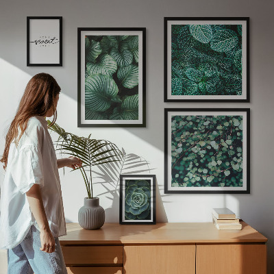 Gallery wall Green leaves modern plants