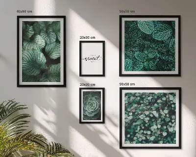 Gallery wall modern green leaves and plants