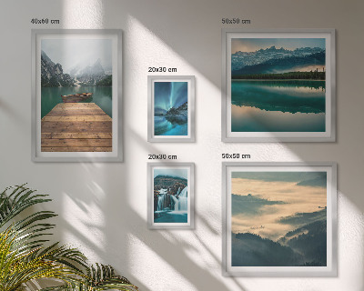 Set of 5 wall art pieces Landscapes waterfalls mountains