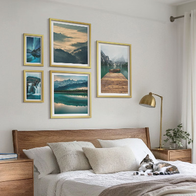 Set of 5 wall art pieces Landscapes waterfalls mountains