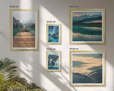 Set of 5 wall art pieces Landscapes waterfalls mountains