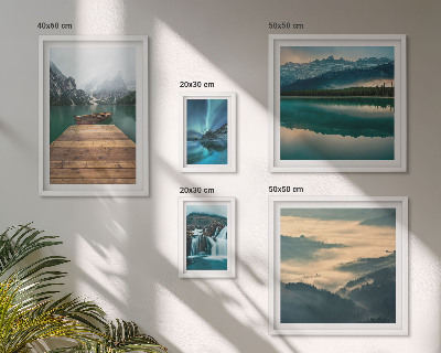 Set of 5 wall art pieces Landscapes waterfalls mountains