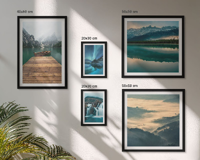 Set of 5 wall art pieces Landscapes waterfalls mountains