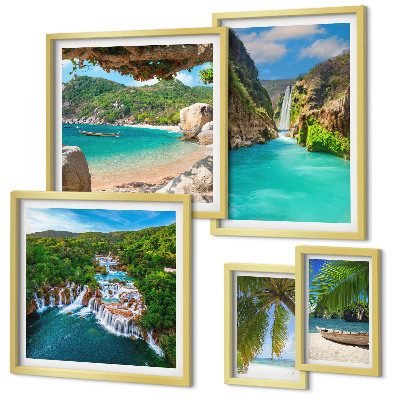 Gallery wall Tropical waterfalls beaches