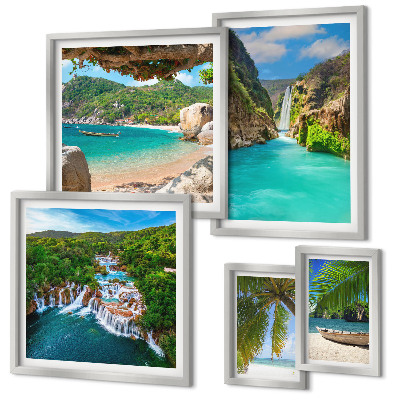 Gallery wall Tropical waterfalls beaches