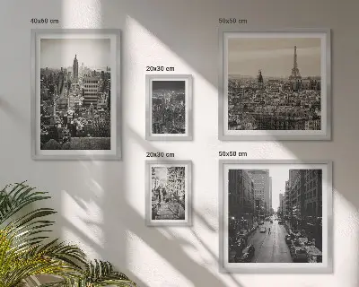 City panoramas of European capitals framed photo set