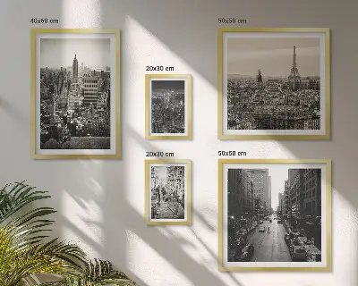City panoramas of European capitals framed photo set