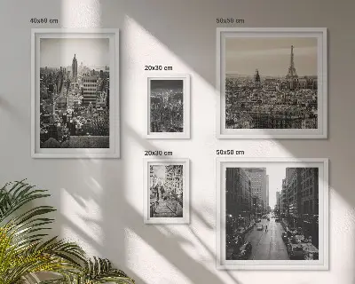City panoramas of European capitals framed photo set