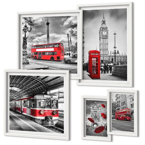 London motifs framed photo set with accents