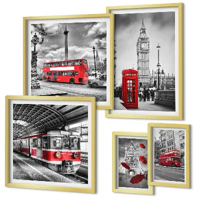 London motifs framed photo set with accents