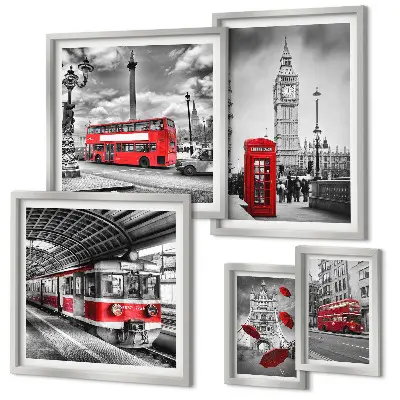 London motifs framed photo set with accents