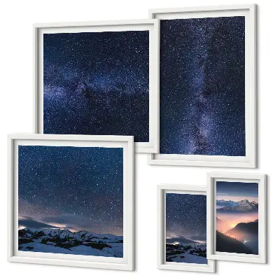 Cosmic skyscapes set of 5 wall art pieces