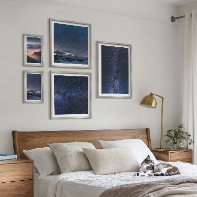 Set of 5 wall art pieces Cosmic skyscapes