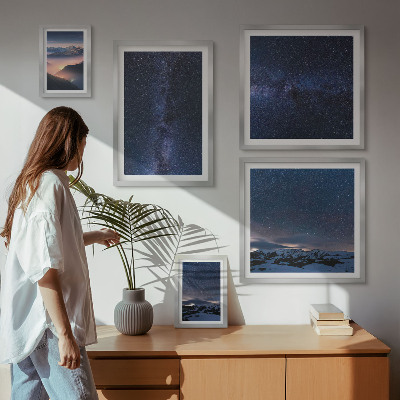 Set of 5 wall art pieces Cosmic skyscapes