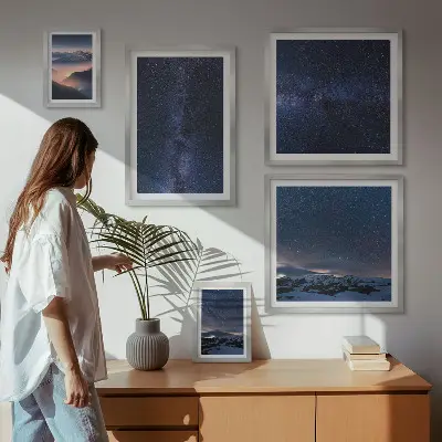 Cosmic skyscapes set of 5 wall art pieces