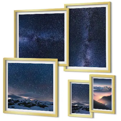 Cosmic skyscapes set of 5 wall art pieces