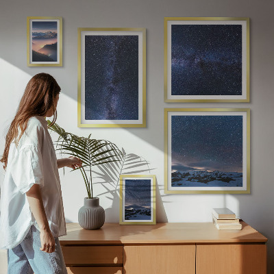Set of 5 wall art pieces Cosmic skyscapes