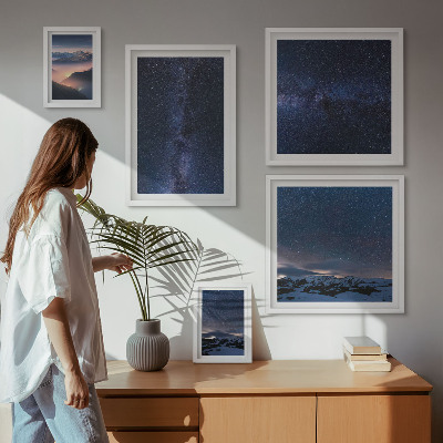 Set of 5 wall art pieces Cosmic skyscapes