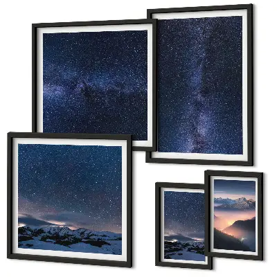 Cosmic skyscapes set of 5 wall art pieces