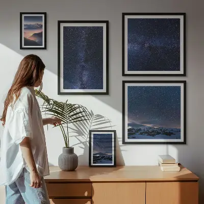 Cosmic skyscapes set of 5 wall art pieces
