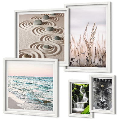 Framed photo set Relaxing nature zen water