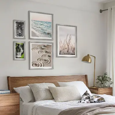 Framed nature photo set relaxing zen water scenes