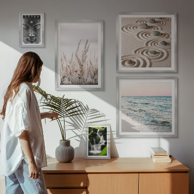 Framed photo set Relaxing nature zen water