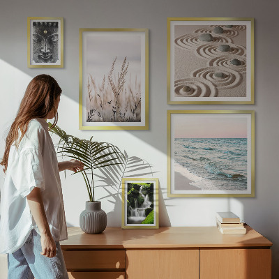 Framed photo set Relaxing nature zen water