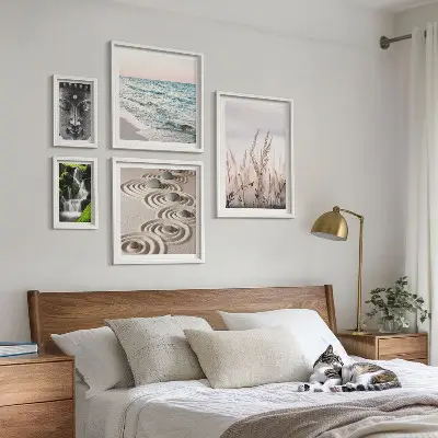 Framed nature photo set relaxing zen water scenes