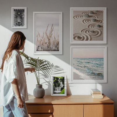 Framed photo set Relaxing nature zen water